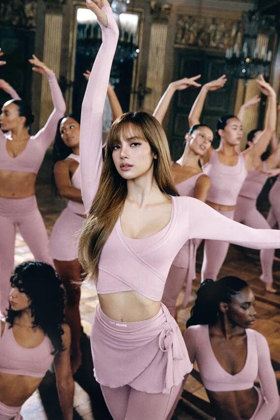 Lisa dancing in a Nike x Skims campaign