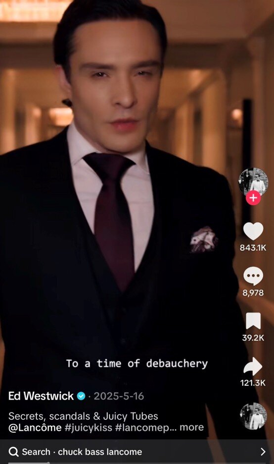 Ed Westwick as Chuck Bass in the Lancome Juicy Tubes campaign video